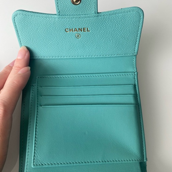 SOLD ❌ Authentic Tiffany Blue Chanel Classic Flap Small Wallet - Picture 6 of 8
